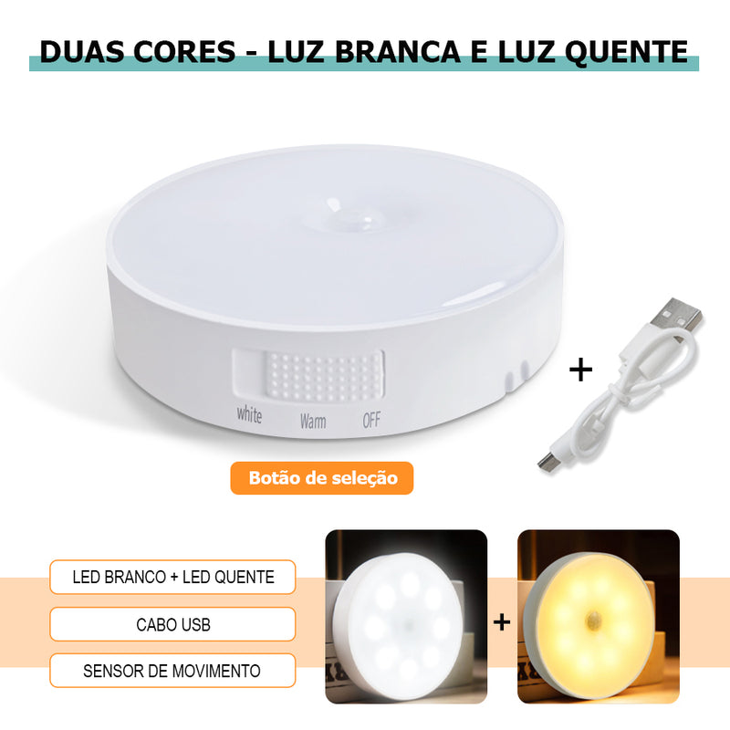 Luminária LED Magnética com Sensor de Movimento - Recarregável